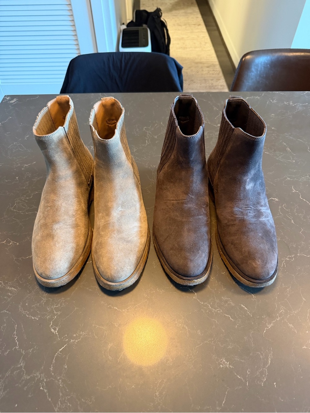 Vince Suede Chelsea Boots in Light Brown and Dark Brown men’s 8.5 / 42 euro